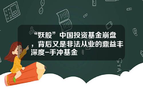 “妖股”中国投资基金崩盘，背后又是非法从业的鼎益丰深度-手冲基金