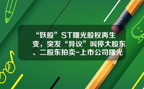 “妖股”ST曙光股权再生变，突发“异议”叫停大股东、二股东拍卖-上市公司曙光系