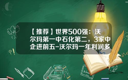 【推荐】世界500强：沃尔玛第一中石化第二，3家中企进前五-沃尔玛一年利润多少