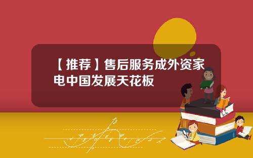 【推荐】售后服务成外资家电中国发展天花板