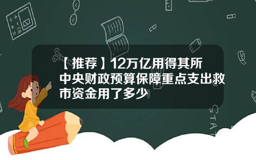 【推荐】12万亿用得其所中央财政预算保障重点支出救市资金用了多少