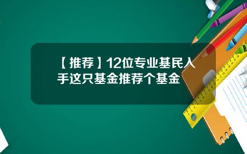 【推荐】12位专业基民入手这只基金推荐个基金