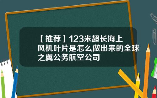 【推荐】123米超长海上风机叶片是怎么做出来的全球之翼公务航空公司