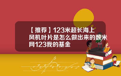【推荐】123米超长海上风机叶片是怎么做出来的数米网123我的基金