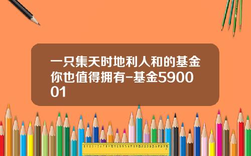一只集天时地利人和的基金你也值得拥有-基金590001