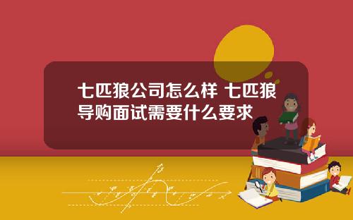七匹狼公司怎么样 七匹狼导购面试需要什么要求