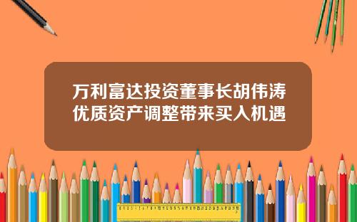 万利富达投资董事长胡伟涛优质资产调整带来买入机遇