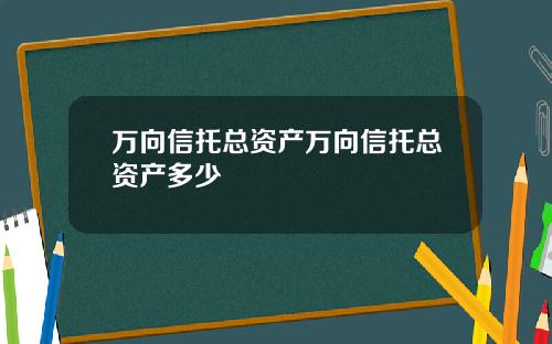 万向信托总资产万向信托总资产多少