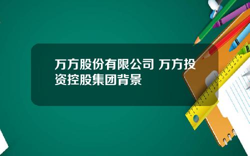 万方股份有限公司 万方投资控股集团背景