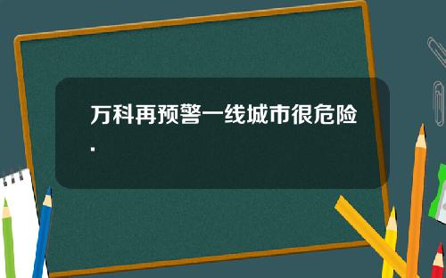 万科再预警一线城市很危险.