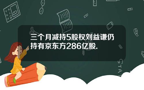 三个月减持5股权刘益谦仍持有京东方286亿股.