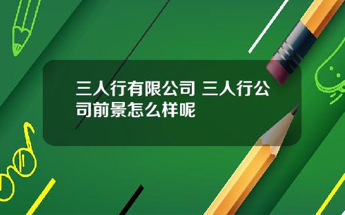 三人行有限公司 三人行公司前景怎么样呢