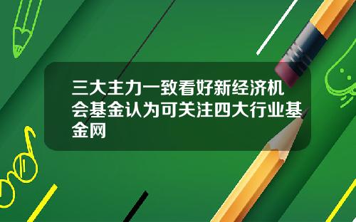 三大主力一致看好新经济机会基金认为可关注四大行业基金网