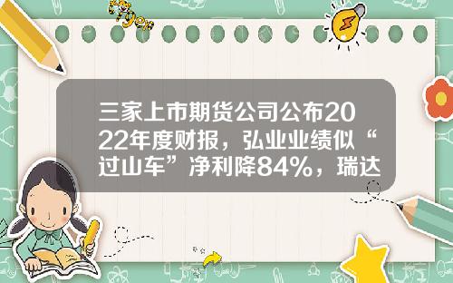 三家上市期货公司公布2022年度财报，弘业业绩似“过山车”净利降84%，瑞达董秘收入比董事长还高？-上市的期货公司.