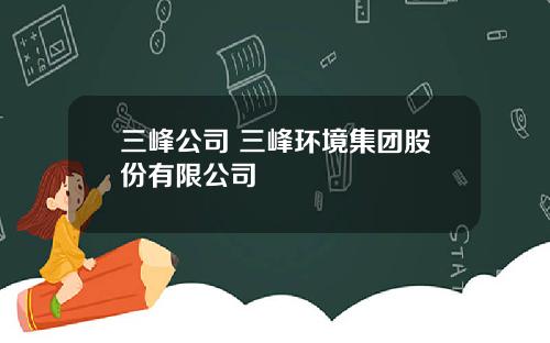 三峰公司 三峰环境集团股份有限公司