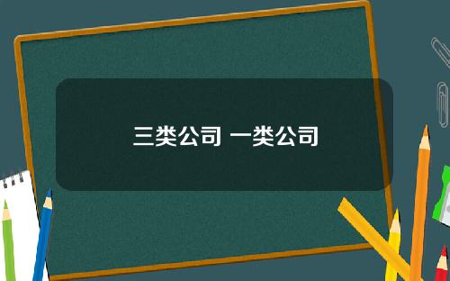 三类公司 一类公司