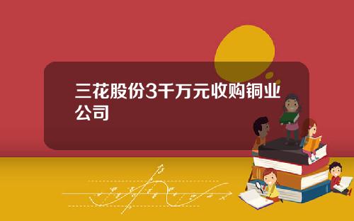 三花股份3千万元收购铜业公司