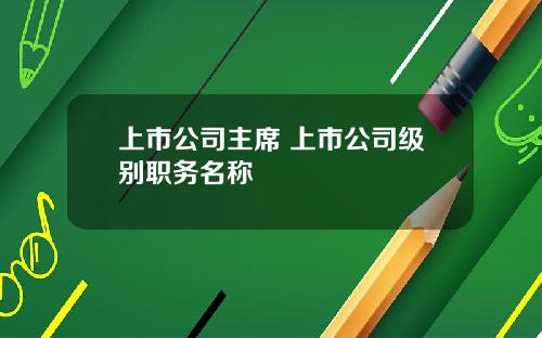 上市公司主席 上市公司级别职务名称