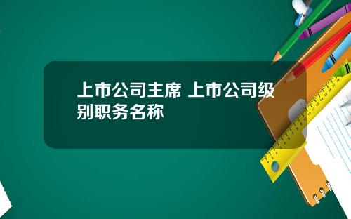 上市公司主席 上市公司级别职务名称