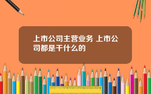 上市公司主营业务 上市公司都是干什么的