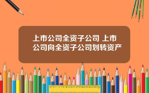 上市公司全资子公司 上市公司向全资子公司划转资产