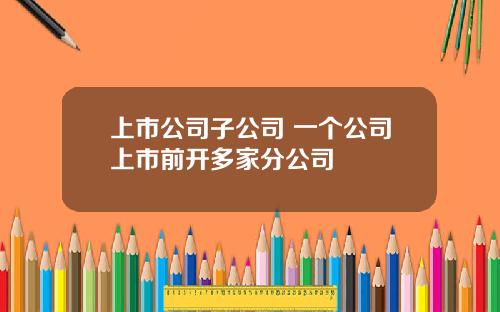 上市公司子公司 一个公司上市前开多家分公司