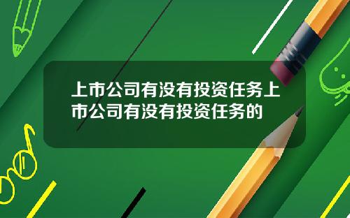 上市公司有没有投资任务上市公司有没有投资任务的