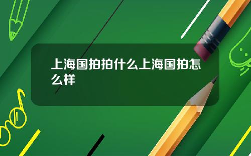 上海国拍拍什么上海国拍怎么样