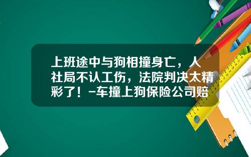 上班途中与狗相撞身亡，人社局不认工伤，法院判决太精彩了！-车撞上狗保险公司赔吗