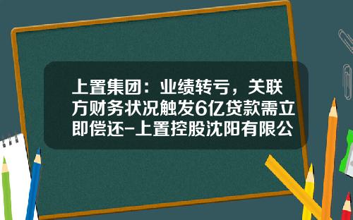 上置集团：业绩转亏，关联方财务状况触发6亿贷款需立即偿还-上置控股沈阳有限公司