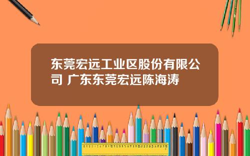 东莞宏远工业区股份有限公司 广东东莞宏远陈海涛