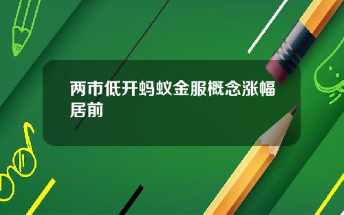 两市低开蚂蚁金服概念涨幅居前