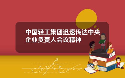 中国轻工集团迅速传达中央企业负责人会议精神