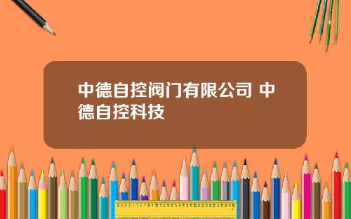 中德自控阀门有限公司 中德自控科技
