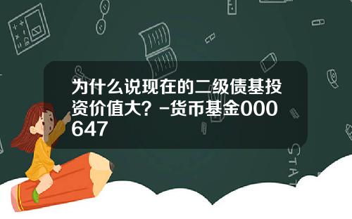 为什么说现在的二级债基投资价值大？-货币基金000647
