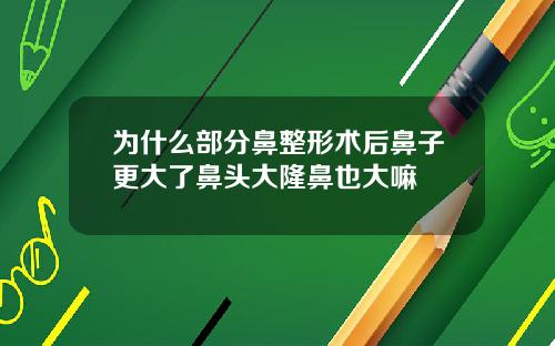 为什么部分鼻整形术后鼻子更大了鼻头大隆鼻也大嘛