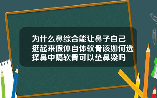 为什么鼻综合能让鼻子自己挺起来假体自体软骨该如何选择鼻中隔软骨可以垫鼻梁吗