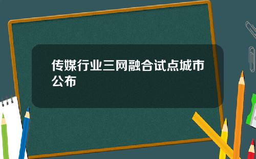传媒行业三网融合试点城市公布
