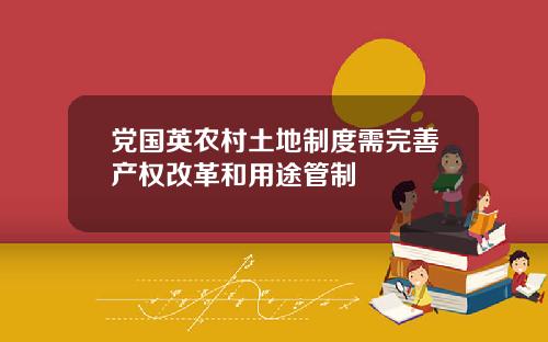 党国英农村土地制度需完善产权改革和用途管制
