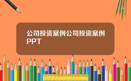 公司投资案例公司投资案例PPT