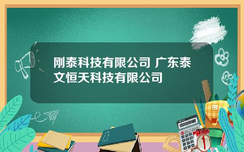 刚泰科技有限公司 广东泰文恒天科技有限公司