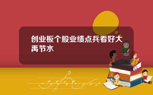 创业板个股业绩点兵看好大禹节水
