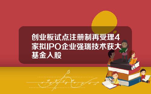 创业板试点注册制再受理4家拟IPO企业强瑞技术获大基金入股