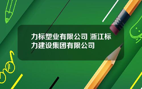 力标塑业有限公司 浙江标力建设集团有限公司