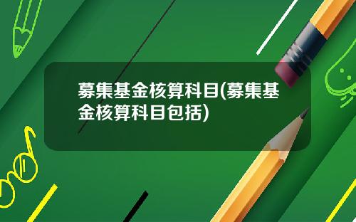 募集基金核算科目(募集基金核算科目包括)