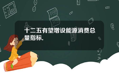 十二五有望增设能源消费总量指标.