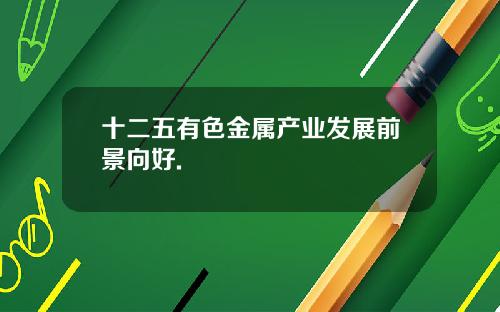 十二五有色金属产业发展前景向好.