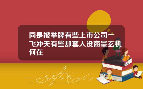 同是被举牌有些上市公司一飞冲天有些却套人没商量玄机何在