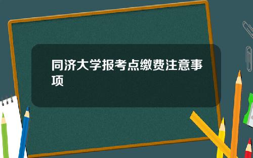 同济大学报考点缴费注意事项