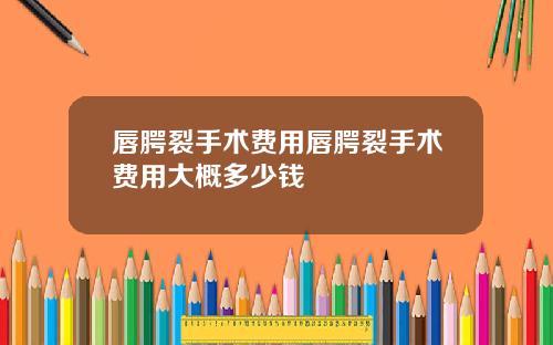 唇腭裂手术费用唇腭裂手术费用大概多少钱